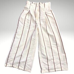A New Day Cream Wide-Leg Striped Capri Pants – Size XS